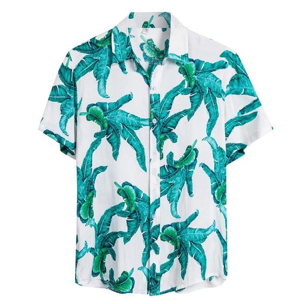 

fashion mens hawaiian shirt male casual printed beach shirts short sleeve plus size 3xl camisa hawaiana hombre 3.10 men's, White;black