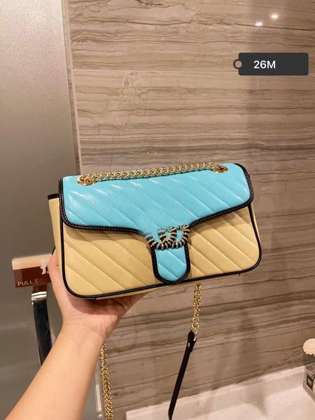 

high Quality Luxury designers Ladies Shoulder bag handbag Women fashion chain double G handbags Postmans deerskin embroidery Multicolor mess