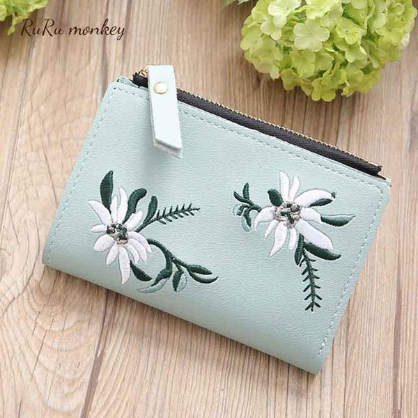 

wallets candy color women wallet 2 fold purse card holder purses mini short student female embroidery thin zipper, Red;black