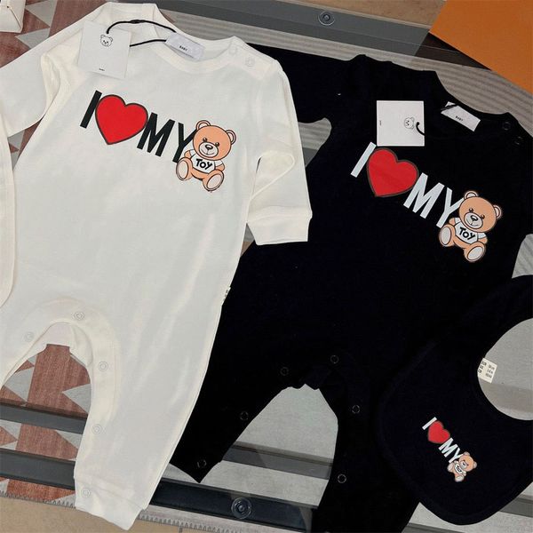 Macacão de bebê de designer de luxo para primavera roupas recém-nascidas para meninas meninos manga longa Ropa Bebe macacão roupas menino crianças roupa