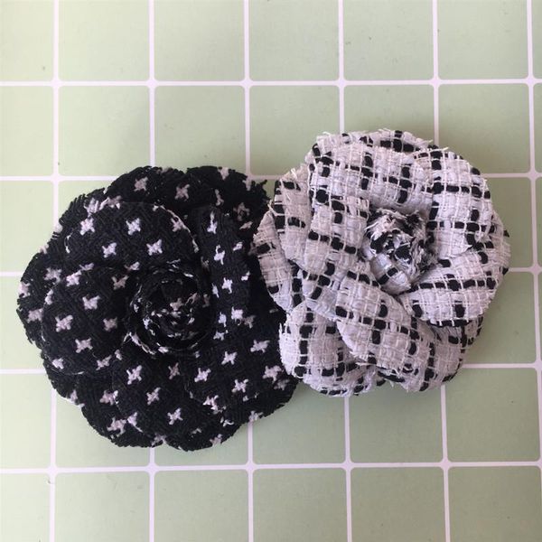 

decorative flowers & wreaths 7.5cm korean fashion plaid fabric flower bow brooch cardigan silk scarves buckle pin for women's clothing
