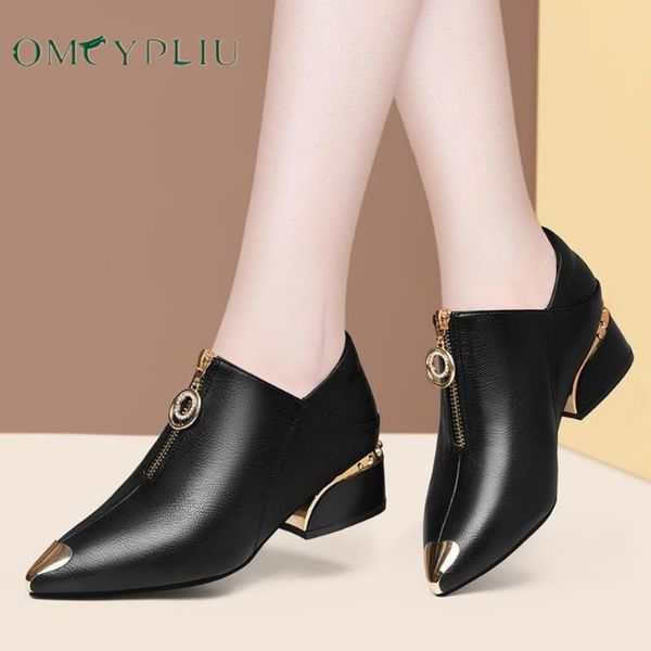 

dress shoes women luxury designer pumps 2021 fashion high heels work pu leather shallow ladies plus size 42 zapatos mujer, Black