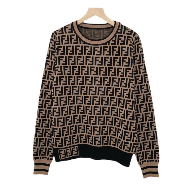 

70% off 2021 early autumn thin double letter jacquard old decor round neck long sleeve fashion knitted top, White;black