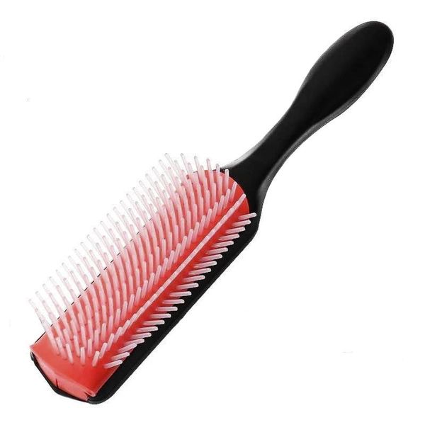 

handcraft 9 rows detangleling hairbrush women curly hair scalp massager comb 2021 selling products brushes, Silver