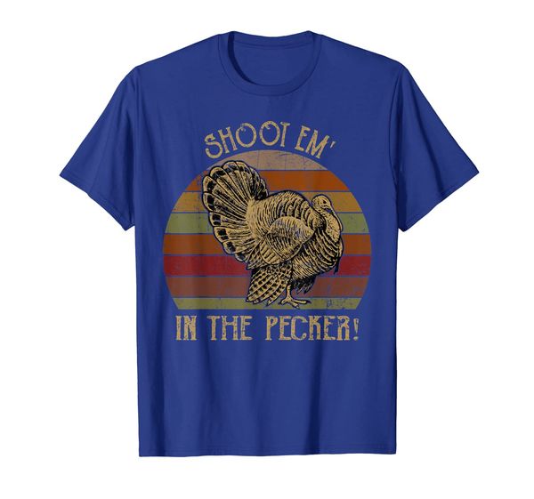 

shoot em' in the pecker turkey hunting tshirt hunter gifts, White;black