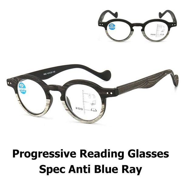 

sunglasses progressive reading glasses anti blue ray black wood shade for near and far eyeglasses with filter radiation, White;black