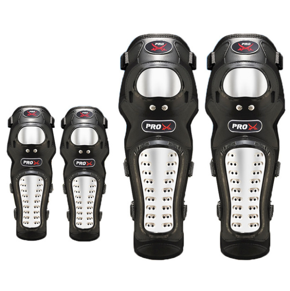 

racing protective gear knee pads elbow stainless steel riding anti-fall off-road &, Black;gray