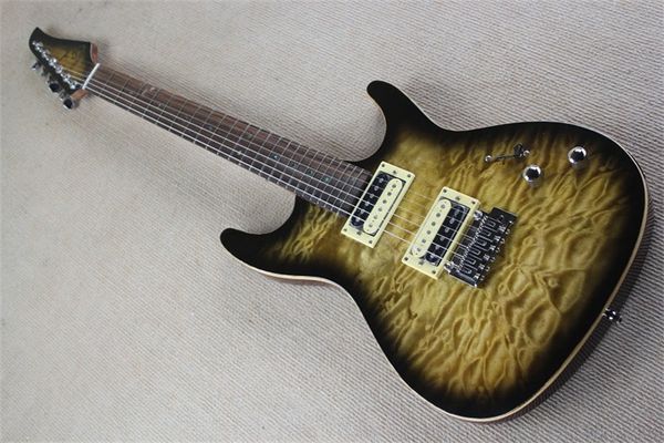 

flyoung modern24 small double shake electric guitar cloud pattern veneer black circle yellow rosewood fingerboard