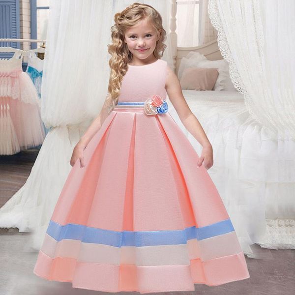 

girl's dresses 2021 flower long floor dress girl kids for childre clothing pageant party wedding lace princess dres, Red;yellow
