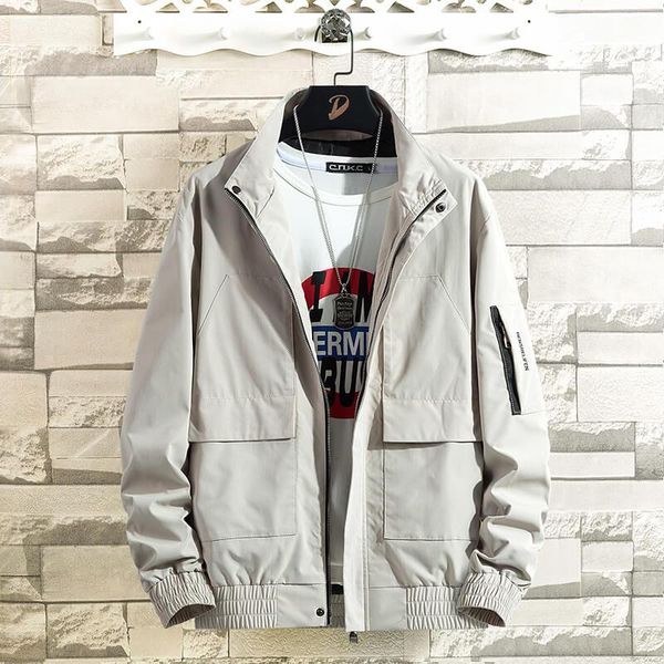 

men's jackets hip men 2021 bomber hop casual jacket coat fashion pocket zipper track man streetwear spring and autumn, Black;brown