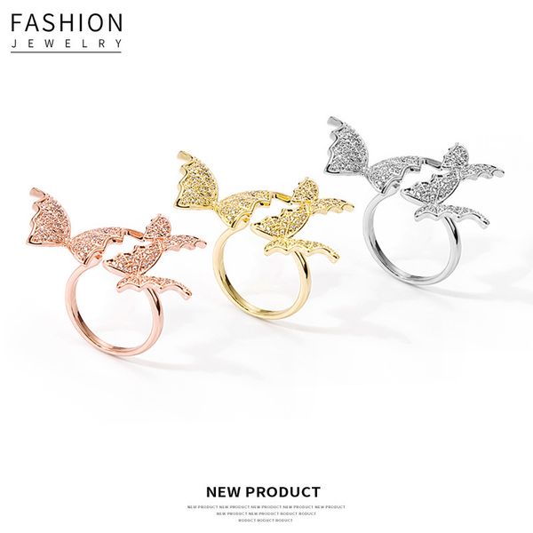 

three dimensional super fairy butterfly ring in japan and south korea, Silver