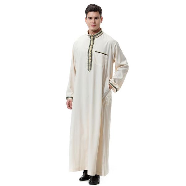 

man abaya muslim dress pakistan islam clothing abayas robe saudi arabia kleding mannen kaftan oman qamis musulman de mode homme, Red
