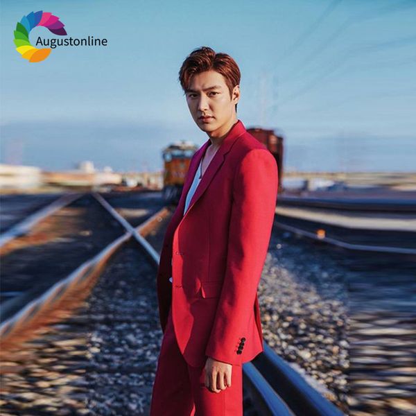 

men's suits & blazers red men for wedding blazer custom made slim fit casual tuxedos costumes man prom terno masculino 2 piec, White;black