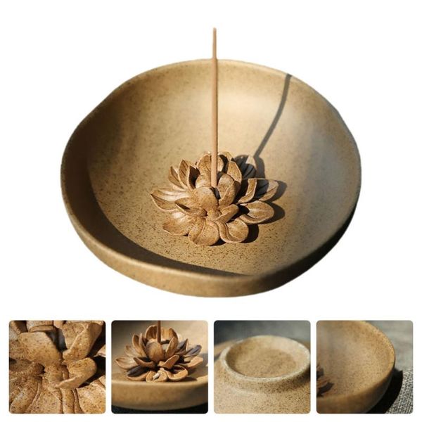 

set of incense tray decorative burner zen style base (coffee) fragrance lamps