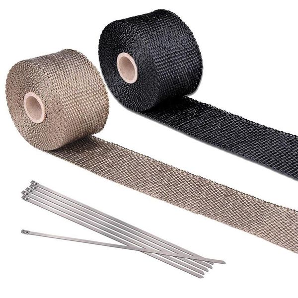 

exhaust pipe 2" 5m header heat wrap diy motorcycle insulation shield tape 16ft