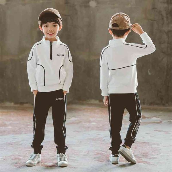Fashion Big Boys Sport Imposta Autunno Adolescente Cotone Abiti Abbigliamento per bambini Set Baby Uniformi manica lunga Tuta Bambini 4-16 anni 210622