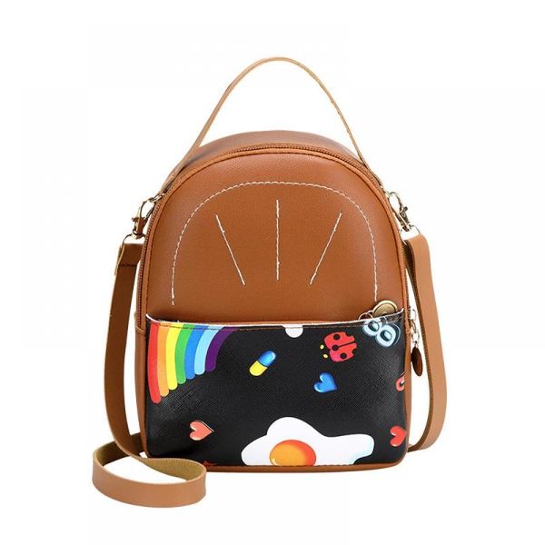 

wallets fashion lady rainbow printed storage wallet korean mini one shoulder messenger mobile phone, Red;black