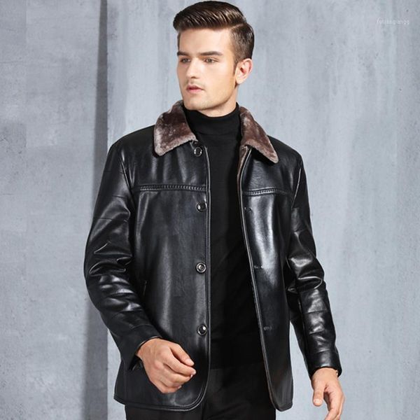 

men's jackets isurvivor 2021 high-quality middle-aged and elderly fur sheepskin coat lapel ecological, Black;brown