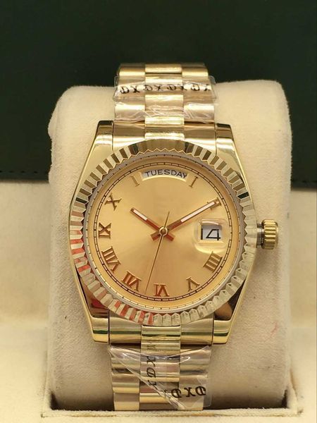 

master design automatic mechanical men and women lovers watch, luxury fashion dial, large window calendar, folding buckle, sapphire glass, s, Slivery;brown