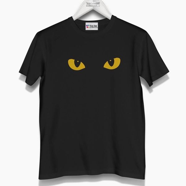 

men's yellow cats eyes t-shirt (brand new) - cat gift t-shirt, White;black