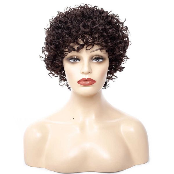 

explosion small curl wig women's short wig headgear #w2-02, Black