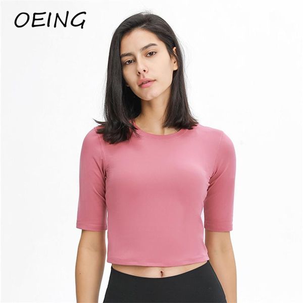 

yoga outfit women short sleeve crop tiops gym workout plus szie activewear