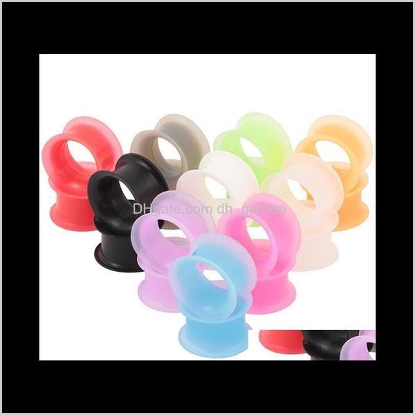 100Pcs Calibri Soft Sile Plugs Tunnel per le orecchie Barelle per gioielli per il corpo Mti Colori Dimensioni da 3-25Mm Drop Delivery 2021 Dzlfq