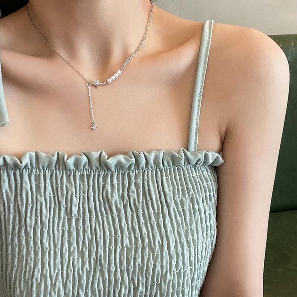 

chains pearl female collarbone chain neck pendant, Silver