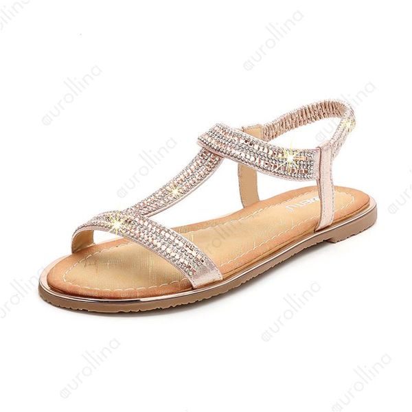 

rhinestone sandals fashion flat gladiator shoes woman diamond love addiction fetish fancy crystal, Black