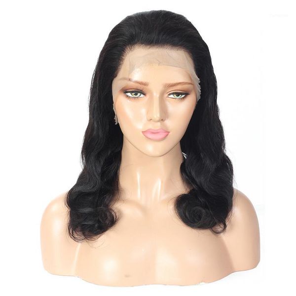 

upart head band highlight short red brown pixie cut yaki straight 360 bob color human hair lace front half wigs1, Black;brown