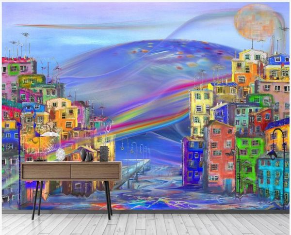

wallpapers 3d wallpaper custom po european fashion watercolor city oil painting room home decor wall murals for walls 3 d