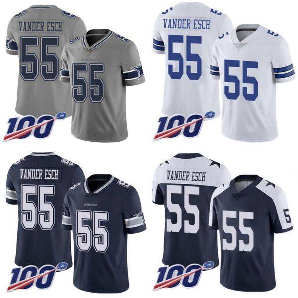 

dallas cowboys men #55 leighton vander esch women youth 100th season vapor limited jersey, Black;red