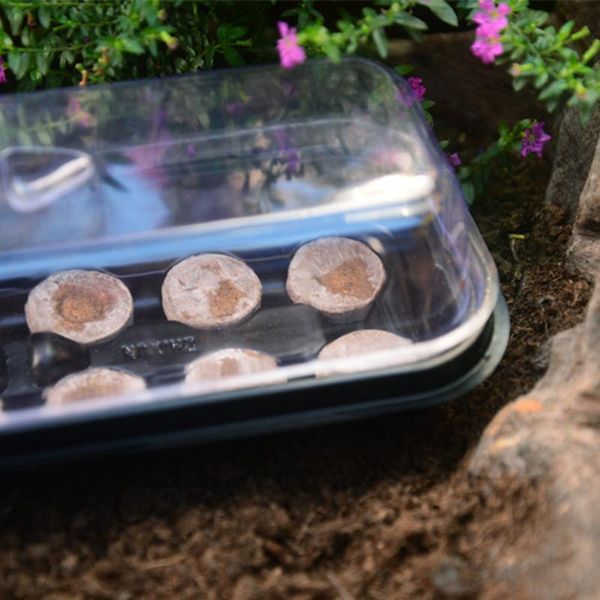 

with lid planting box 1 pcs 12holes germination growth nursery tray plastic planters & pots