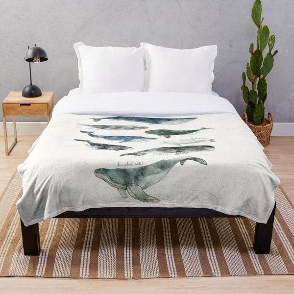 

blankets whales blanket snowflake wool coral fleece bedspread portable