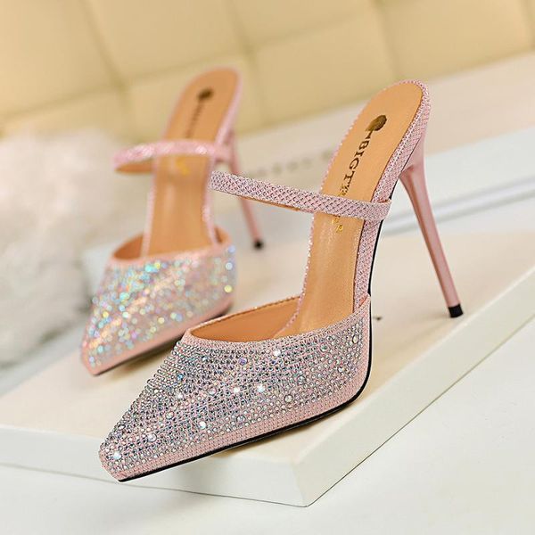 

dress shoes women ladies fine shallow mouth cusp cool slipper heel sandals sale party 34 35 36 37 38 39 40 white black gray