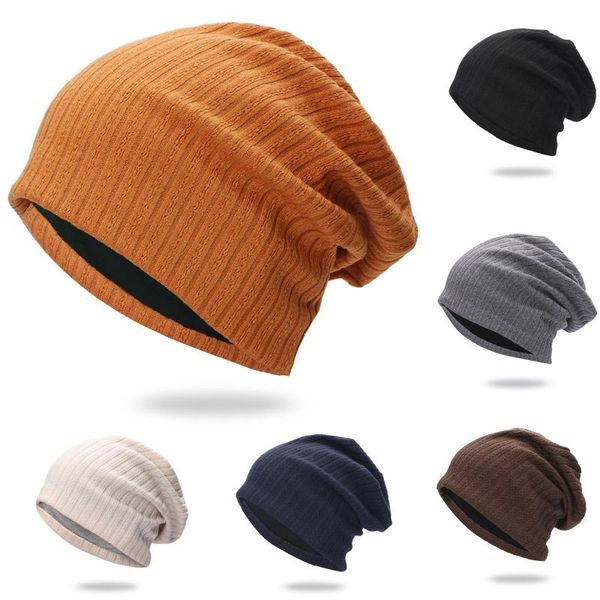 

beanie/skull caps 2021 autumn winter confinement hat all-match beanies solid hedging cap plus velvet warm cold knitted pile gorros invierno, Blue;gray