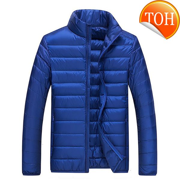 

white light male down jacket duck trend large size short young and middle-aged stand-up handsome coat, Black