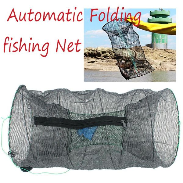 

spring cage fishing net cover automatic folding protection tools two types accessories