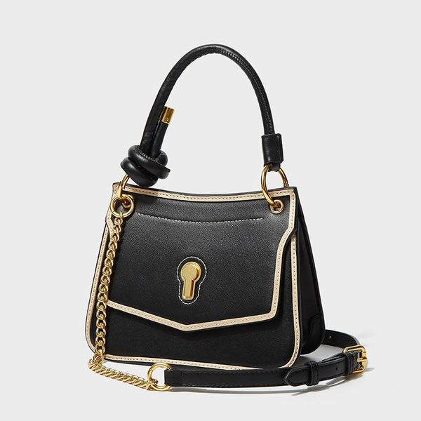 

evening bags leather fashion all-match one-shoulder chain bag underarm hit color crossbody small square purses and handbags sac