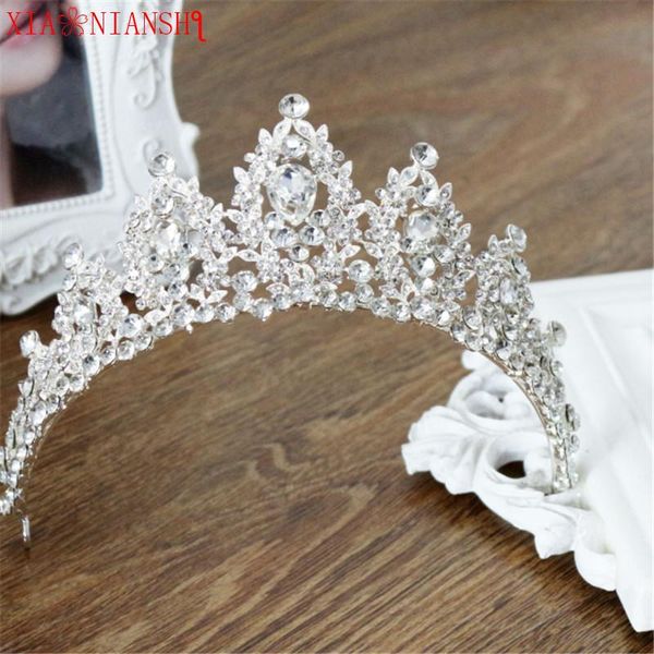 

hair clips & barrettes baroque king queen crown and tiara luxury rhinestone crystal bride tiaras jewelry de noiva wedding accessories, Golden;silver