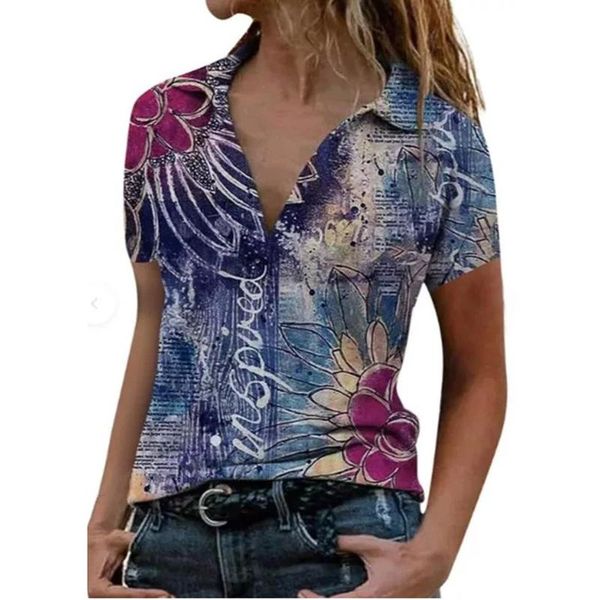 

women's shirt fashion autumn retro loose deep v-neck t shirts patchwork printing long-sleeved ladies t-shirt, White