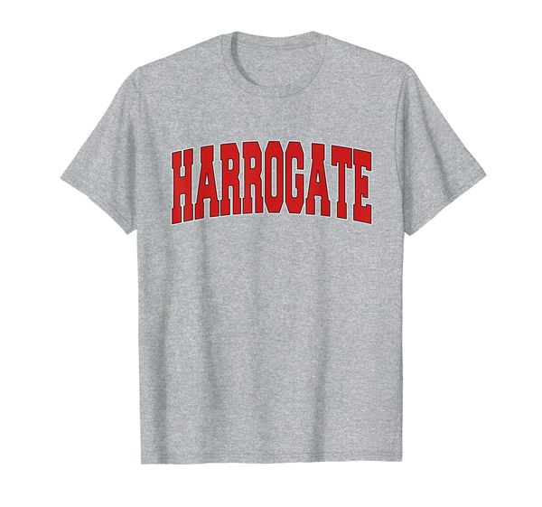 

harrogate varsity style vintage retro uk sports t-shirt, White;black