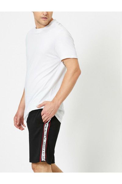 

koton male black shorts & bermuda 0 yam41478 men's, White;black