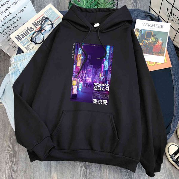 

men's hoodie and polar lining, loose hip-hop casual wear, tokyo avenger print, autumn and winter, Black