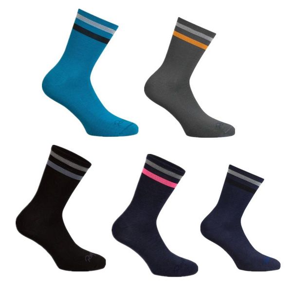 

sports socks double stripes pro team road cycling men brand professional competition bike, Black