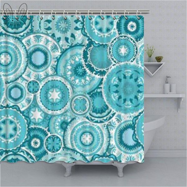 

shower curtains tribal hippie ethnic floral leaves bathroom curtain mandala rounds waterproof polyester fabric bathing cover sets
