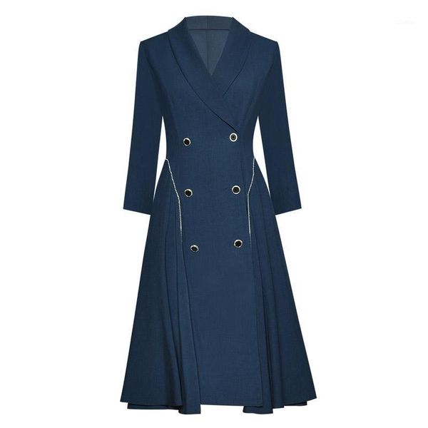 

casual dresses bling rhinestone studded green / blue trench dress notched collar double-breasted buttons long sleeve knee office, Black;gray