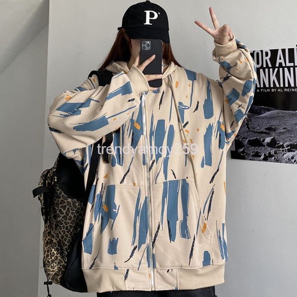 

women's hoodies & sweatshirts chao brand hiphop tie dyed sweater women's autumn and winter loose ins lazy wind bf plush thickened, Black