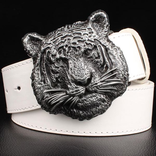 

belts leather vintage belt men novelty tiger decorative pin buckle pelvic girdle leisure animal waist for, Black;brown