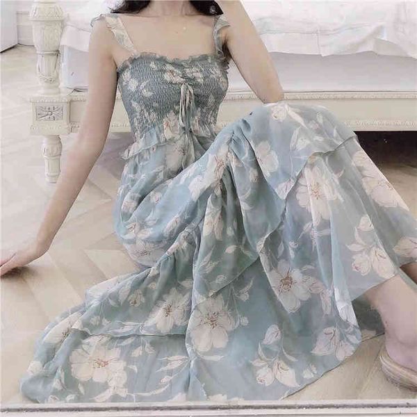 

casual dresses dresses summer spaghetti strap chiffon women sleeveless vintage french style a-line long dress korea chic loose thin clo px9q, Black;gray